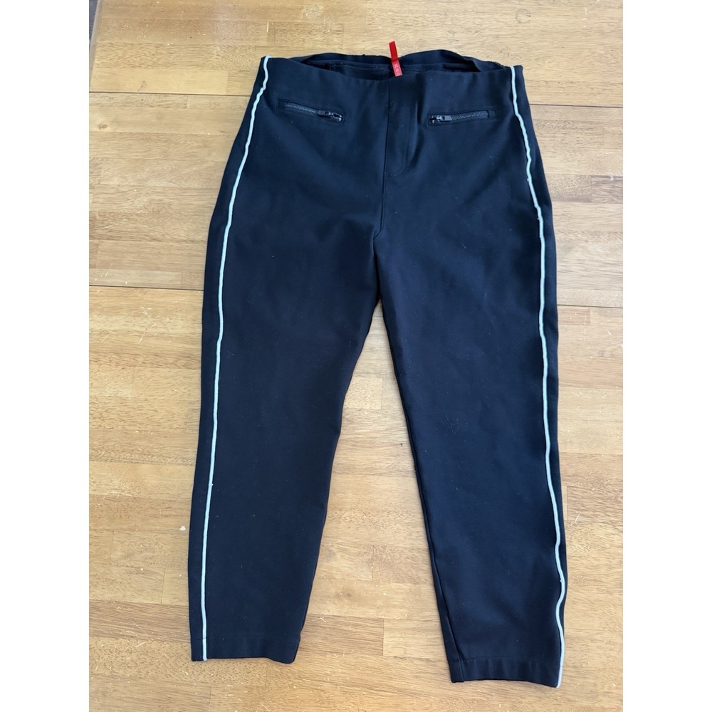 Spanx The Perfect Pant Ankle Piped Skinny Classic Black Women's Size XL